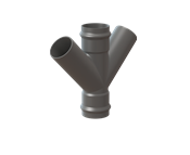 Крестовина 45гр ПВХ напорная раструбный 110х110