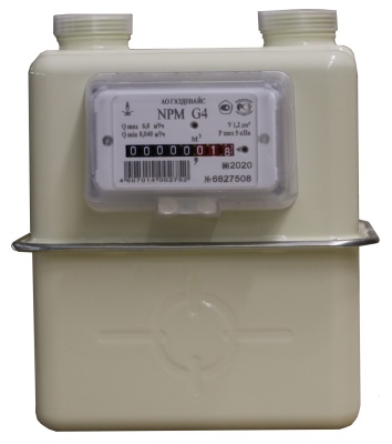 Счетчик газа Газдевайс NPM G4 левый (г. Москва), АВЕРС ГК