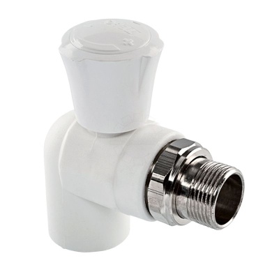 Кран шар.ПП 25-3/4" радиаторн. угловой бел., АВЕРС ГК