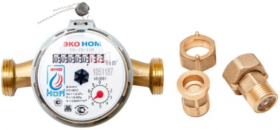 Счетчик до 90гр. ЭКО НОМ СВ15-110 муфт.+обр.клапан, АВЕРС ГК