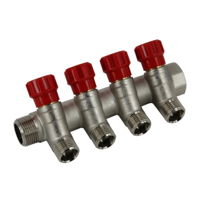 Коллектор лат. 4вых. 1"х3/4" нар. евроконус ALT, АВЕРС ГК