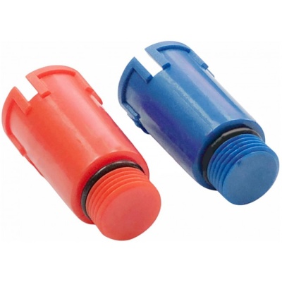Заглушка ПП с НР 1/2" удлиненная (синяя+красная), АВЕРС ГК