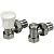 Комплект ручной для отопительных приборов R705K, угловой терморегулирующий и отсечной клапаны 1/2"