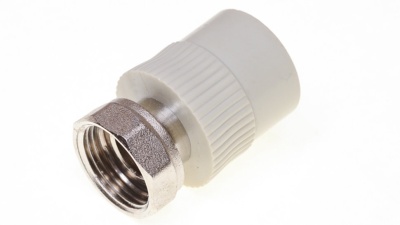 Муфта ПП с накидной гайкой 20х1/2" серая Ekoplastik, АВЕРС ГК