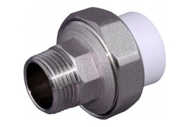 Муфта ПП разъемн. НР 40х1 1/4" бел./ЖЁЛТ FD, АВЕРС ГК